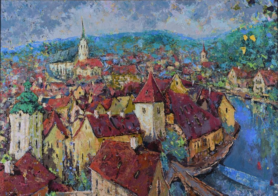 Český Krumlov - Vladimir Domničev - acrylic painting