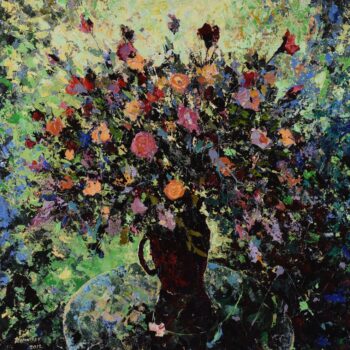 Kytice růží ve džbáně - Vladimir Domničev - acrylic painting