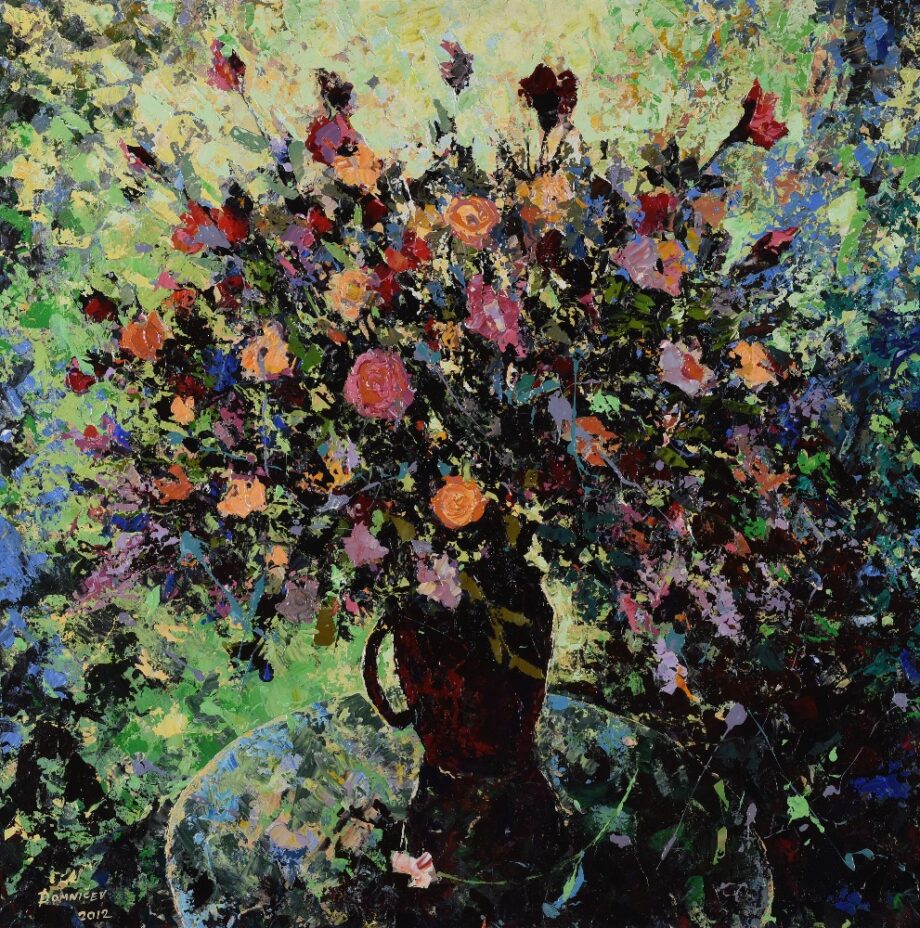 Kytice růží ve džbáně - Vladimir Domničev - acrylic painting