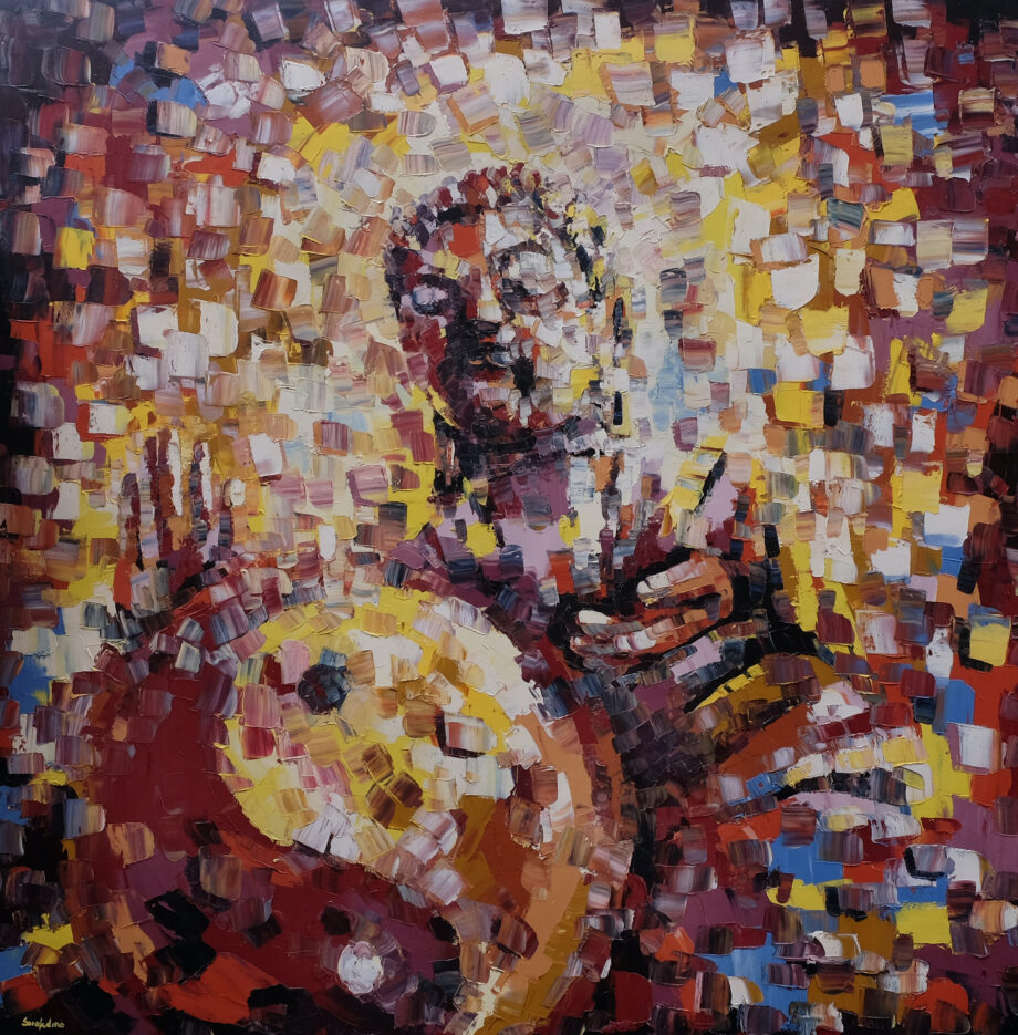 La reincarnation de Buddha - Ebip Serafedino - oil painting