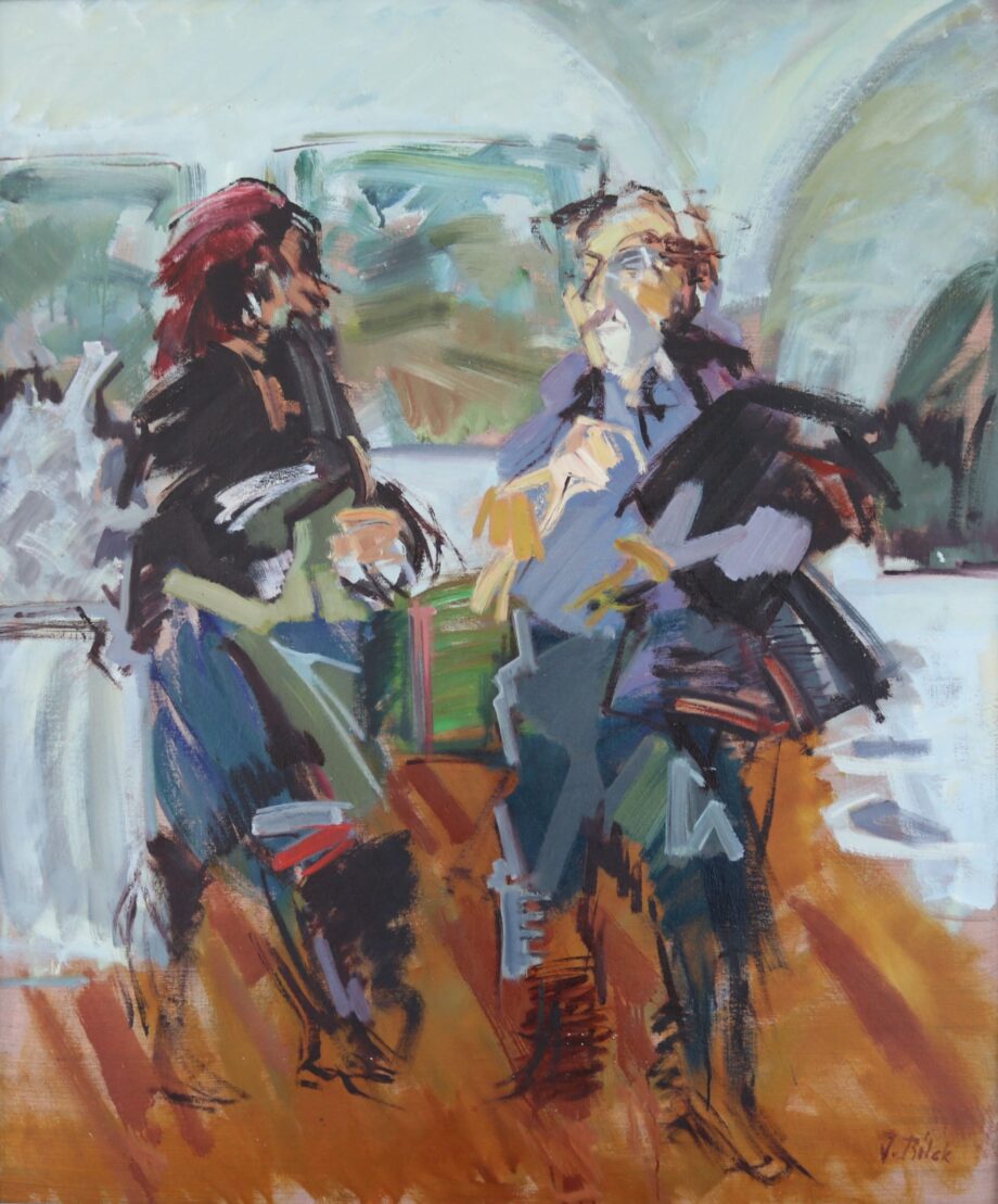 Na vernisáži Intersalonu v Pasově (Kulturmodel) - Jindřich Bílek - oil painting