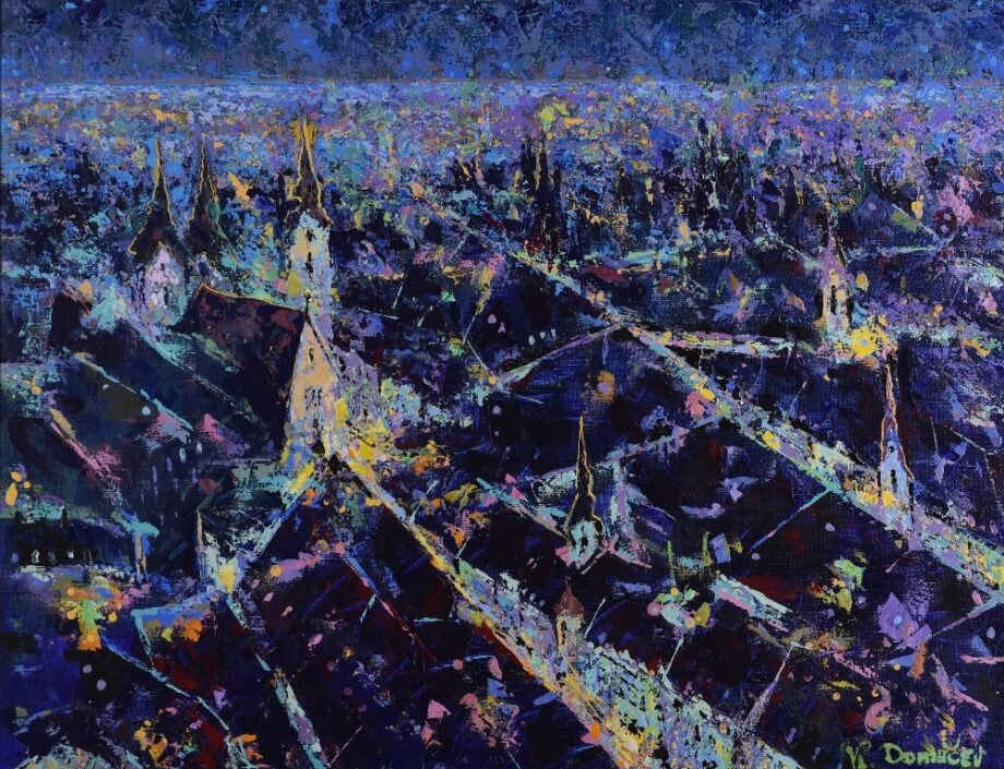 Night flight - Vladimir Domničev - acrylic painting