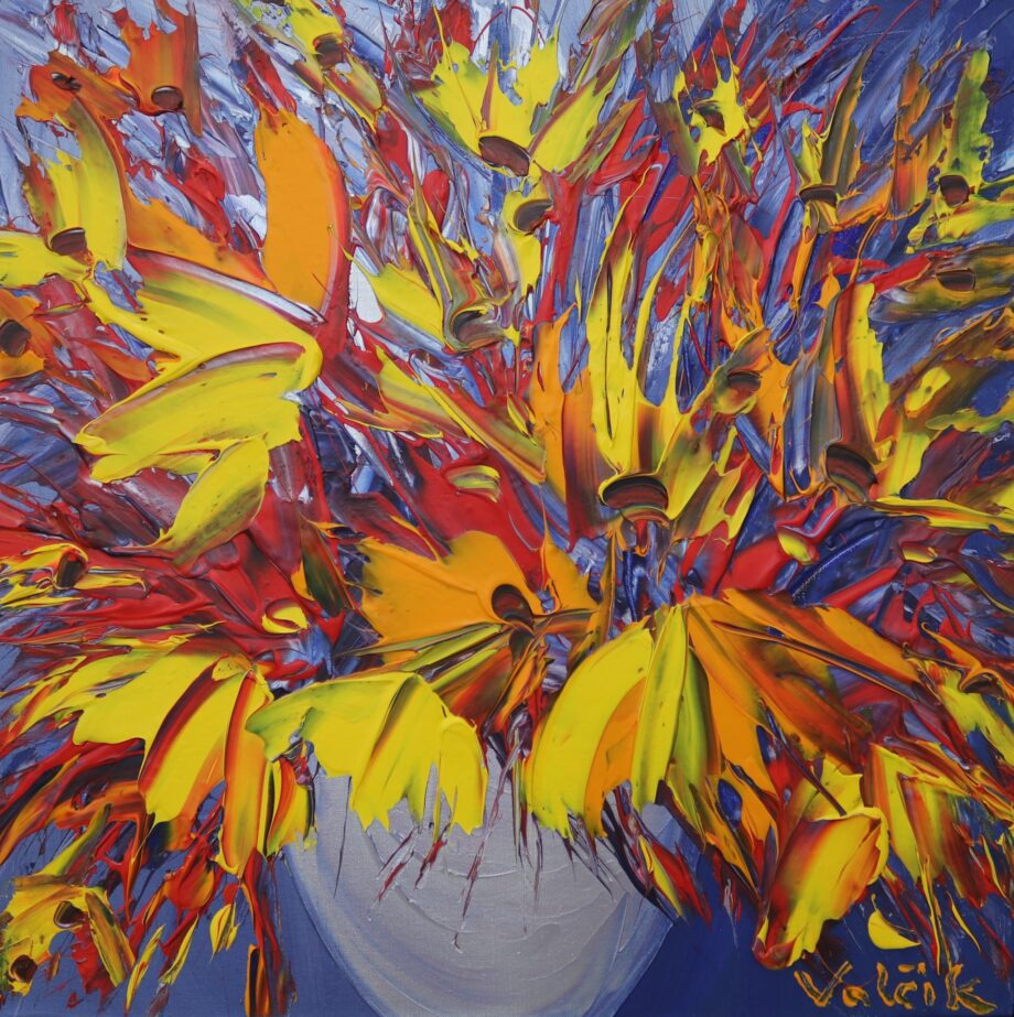 Red and yellow - Josef Valčík - acrylic painting