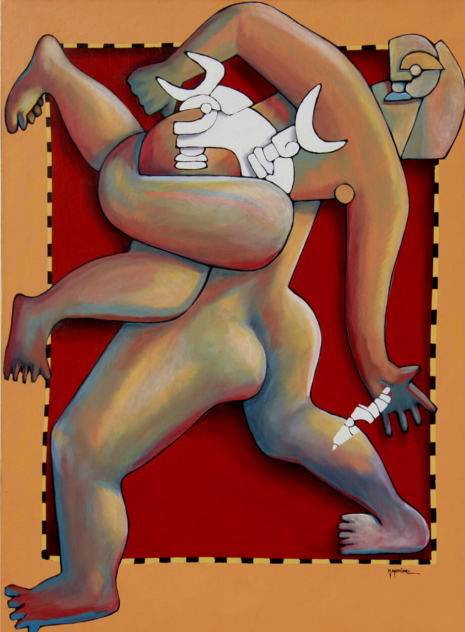 Sabine et le minotaure - Manuel Martinez - acrylic painting