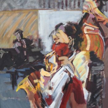 Saxofonista - Jindřich Bílek - oil painting