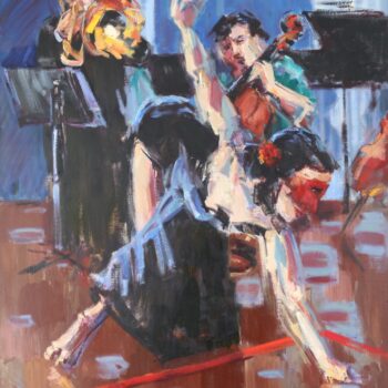 Tanec na jazz I. - Jindřich Bílek - oil painting