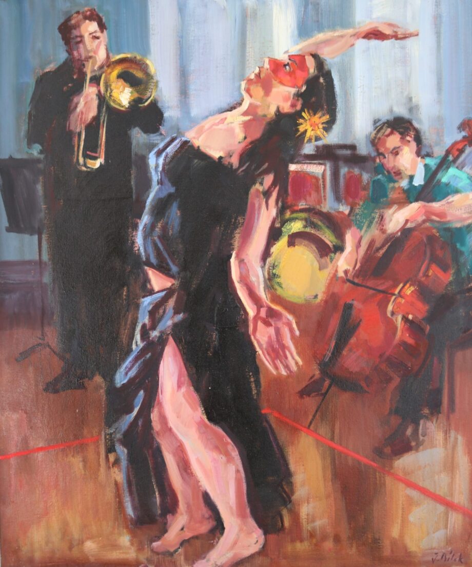 Tanec na jazz III. - Jindřich Bílek - oil painting