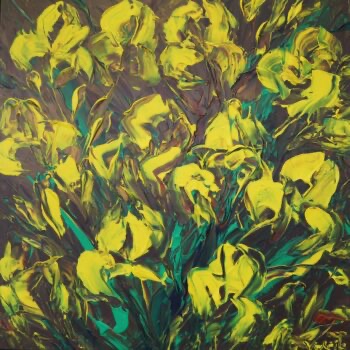 Žlutý Iris - Josef Valčík - acrylic painting