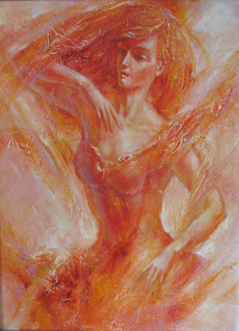 Vo víre tanca III - Cyril Uhnák - combined painting