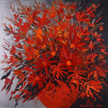 Červené květy III. - Josef Valčík - acrylic painting
