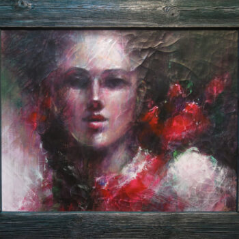 V záhrade červených ruží - Cyril Uhnák - combined painting