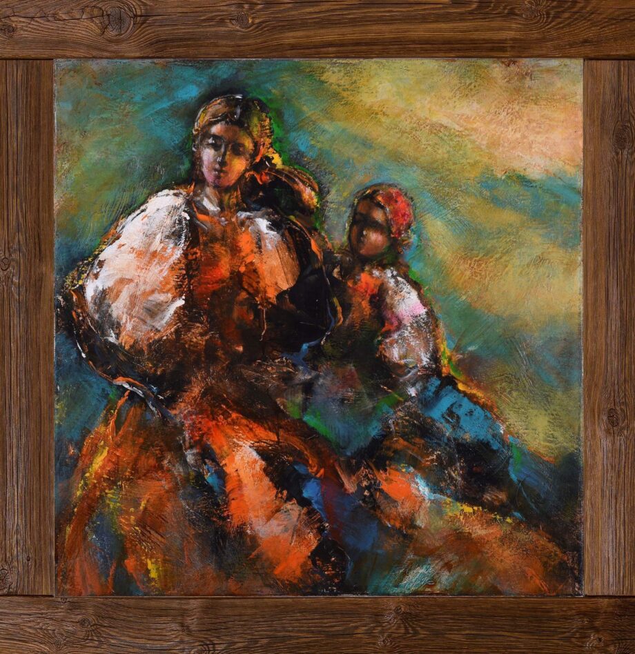 Vydala mamička - Cyril Uhnák - oil painting