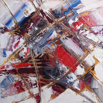 Bílá abstrakce 3 - Mykola Bodnar - oil painting