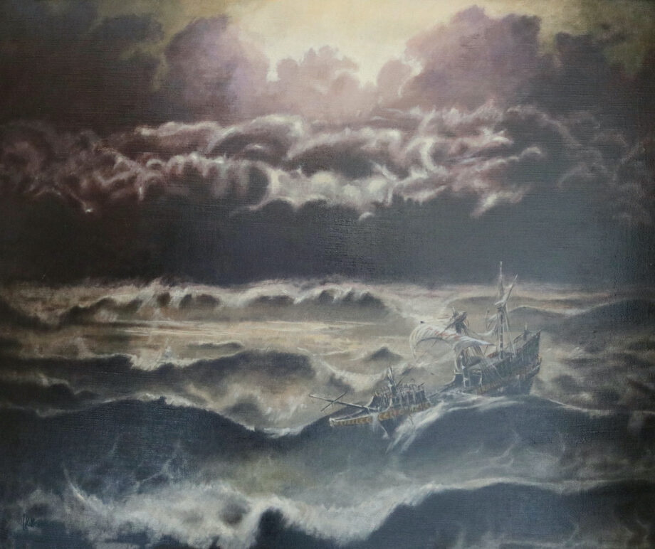 Galeona v bouři - Václav K. Killer - oil painting