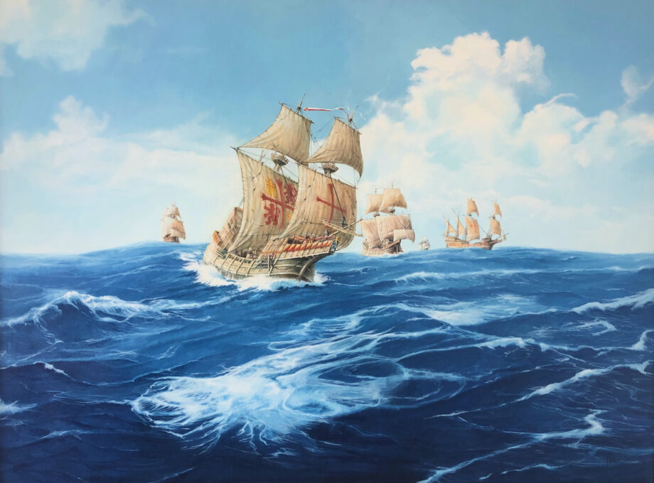 Španělská zlatá flotila - Václav K. Killer - oil painting
