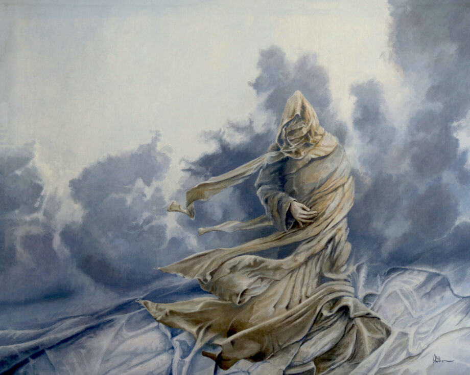 Windmill monk - Václav K. Killer - oil painting