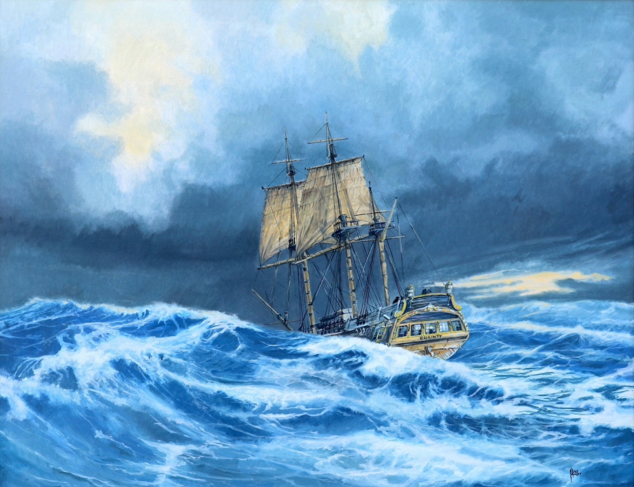 HMAV Bounty – Cape Horn - Václav K. Killer - oil painting