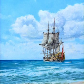 HMS Chester - Václav K. Killer - oil painting