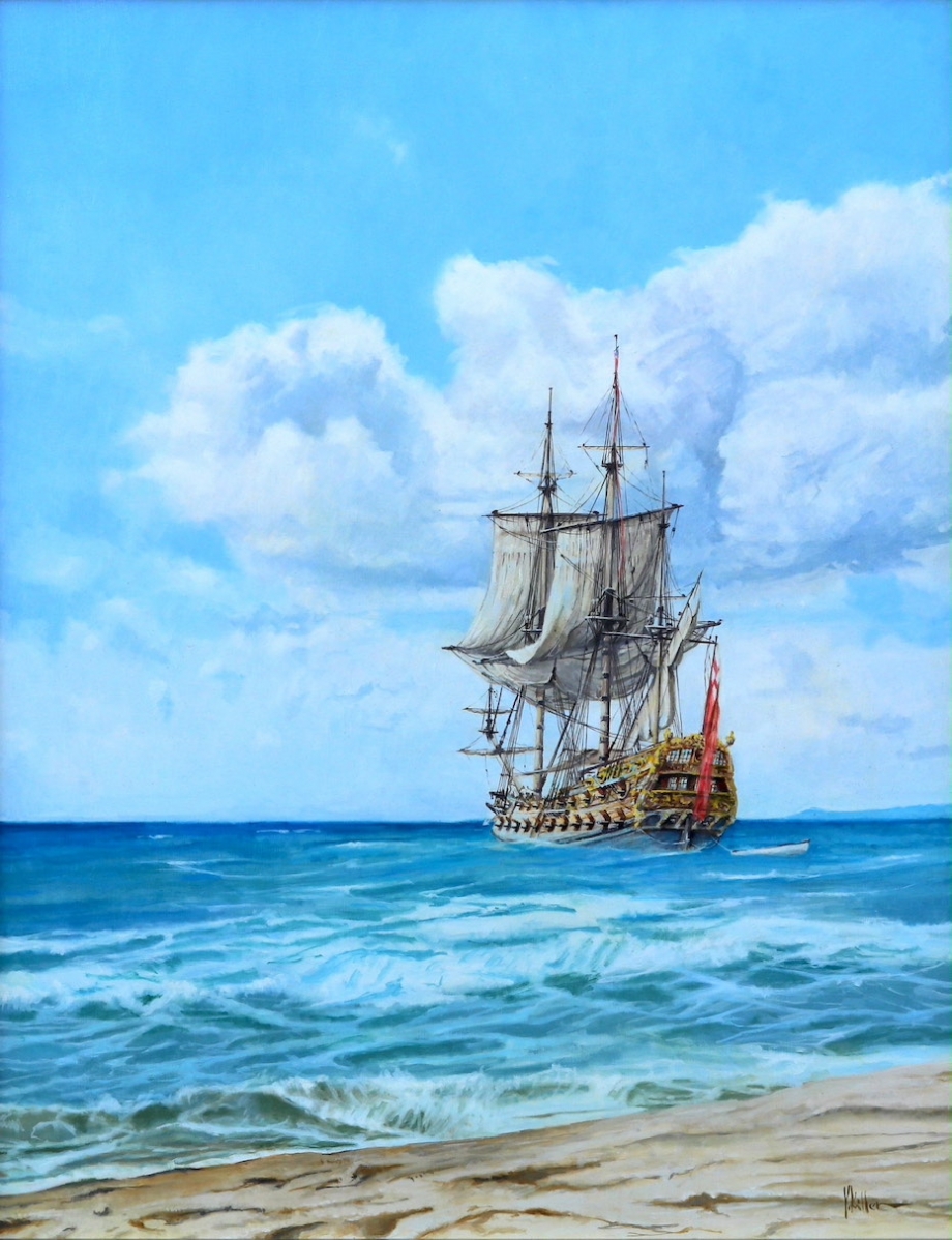 HMS Chester - Václav K. Killer - oil painting